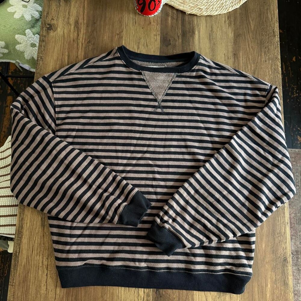 Free People striped brown and black sweatshirt